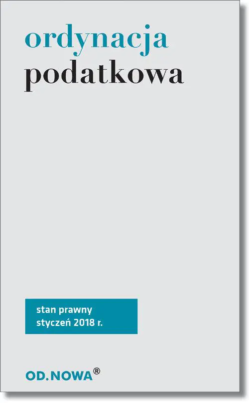 Książka - Ordynacja podatkowa 01. 2018