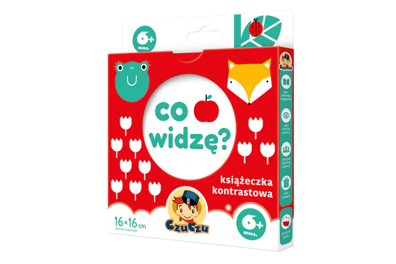 Książka - CzuCzu. Co widzę? Książeczka kontrastowa 6 mies.+