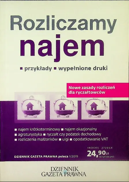 Książka - Rozliczamy najem Przykłady wypełnione druku