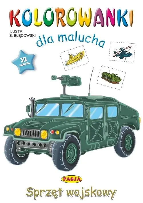 Książka - Sprzęt wojskowy. Kolorowanki dla malucha