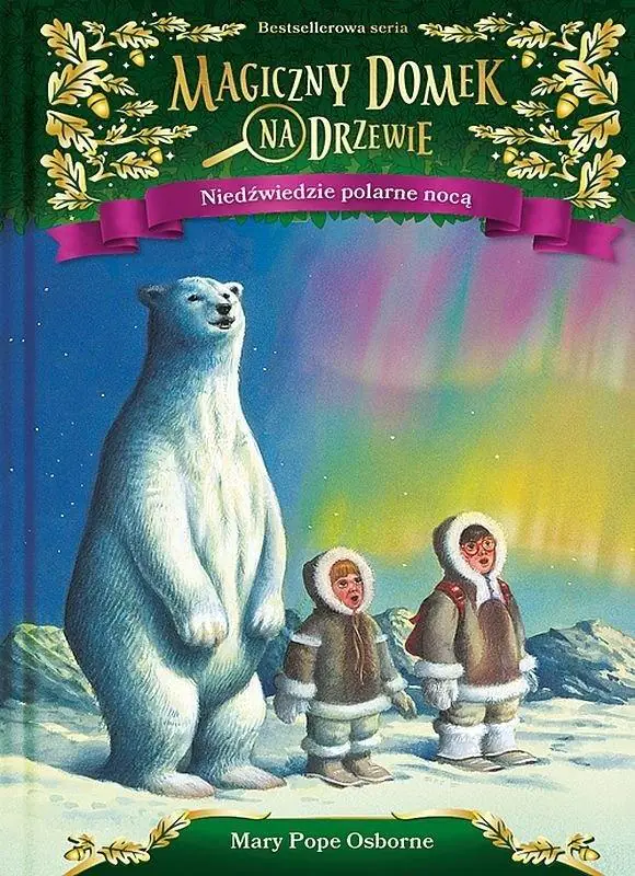 Magiczny domek na drzewie. Niedźwiedzie polarne nocą