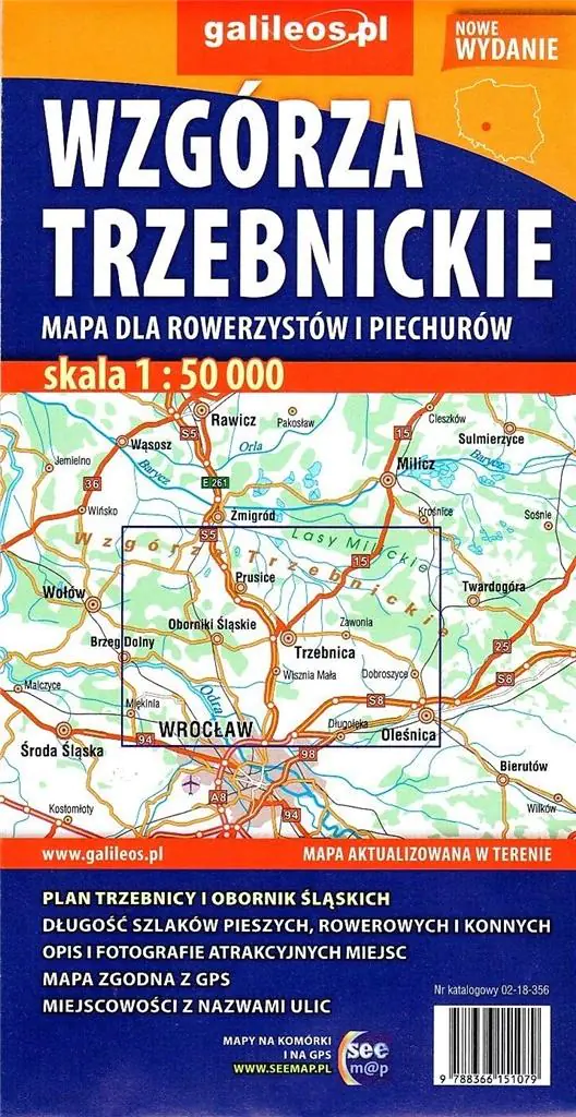 Książka - Wzgórza Trzebnickie. Mapa 1:50 000