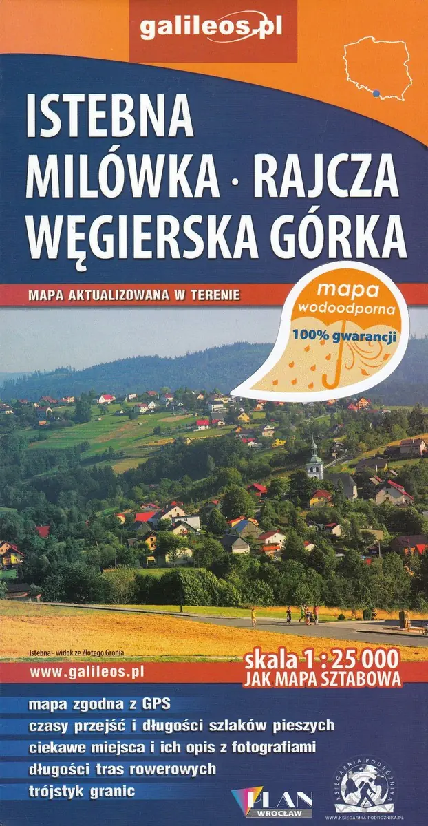 Książka - Mapa wodoodporna - Istebna,Milówka, Węgierska Góra