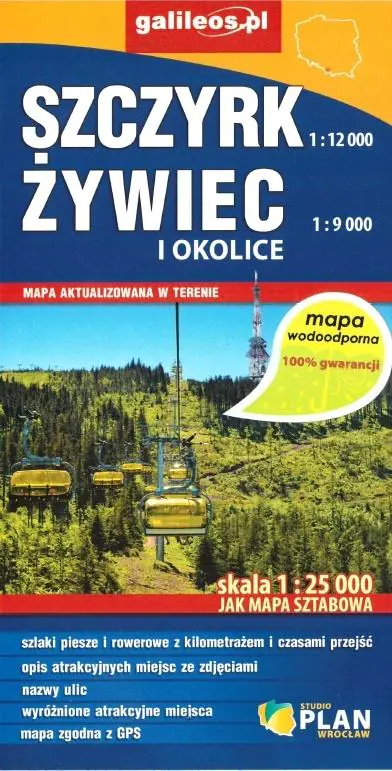 Książka - Mapa wodoodporna - Szczyrk, Żywiec i okolice