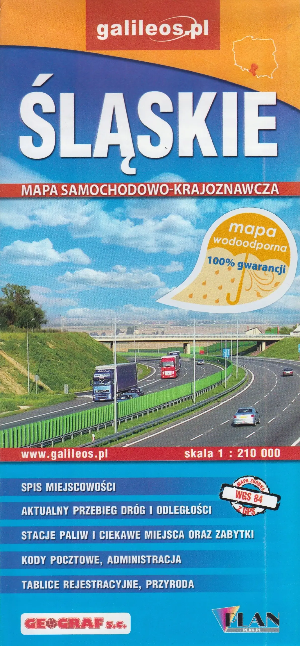 Książka - Mapa samochodowo-kraj. - Śląskie 1: 210 000 w.2014
