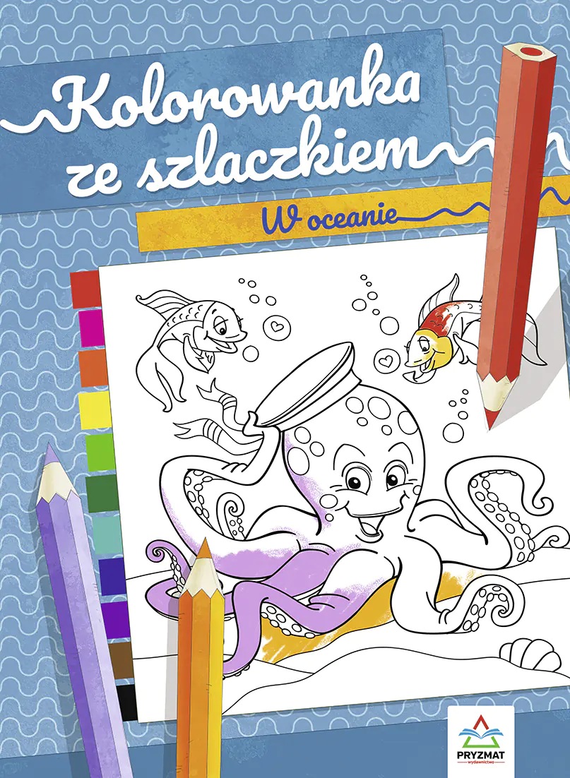 Książka - W oceanie. Kolorowanka ze szlaczkiem