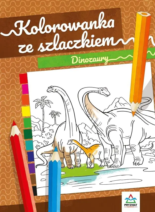 Książka - Dinozaury. Kolorowanka ze szlaczkiem