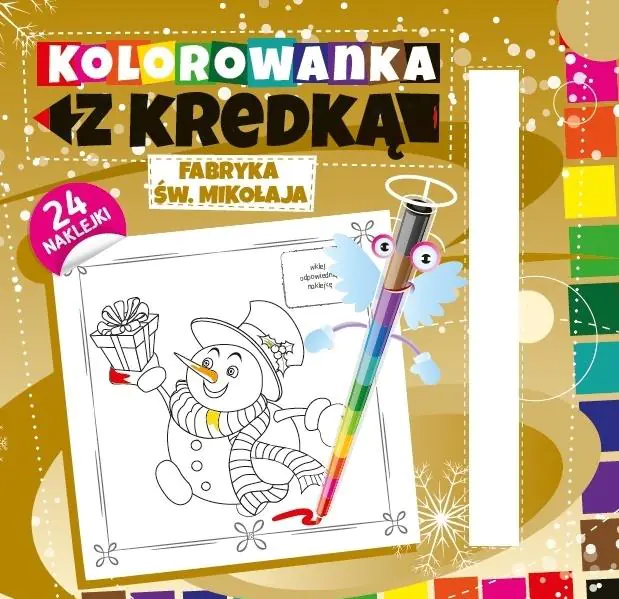 Książka - Kolorowanka z kredką. Fabryka świętego Mikołaja