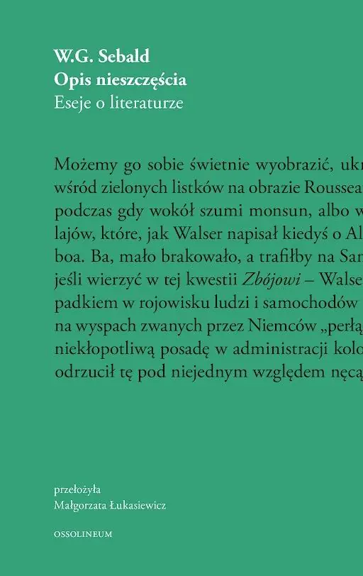 Książka - Opis nieszczęścia. Eseje o literaturze