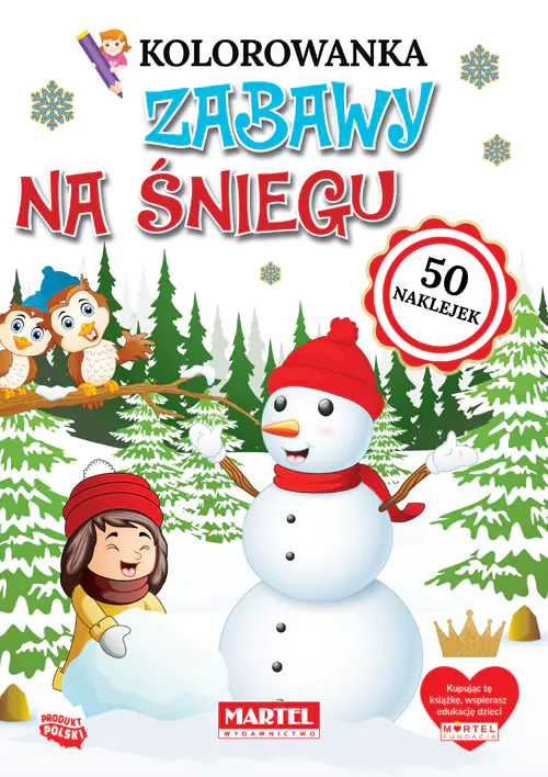Książka - Zabawy na śniegu. Kolorowanka z naklejkami
