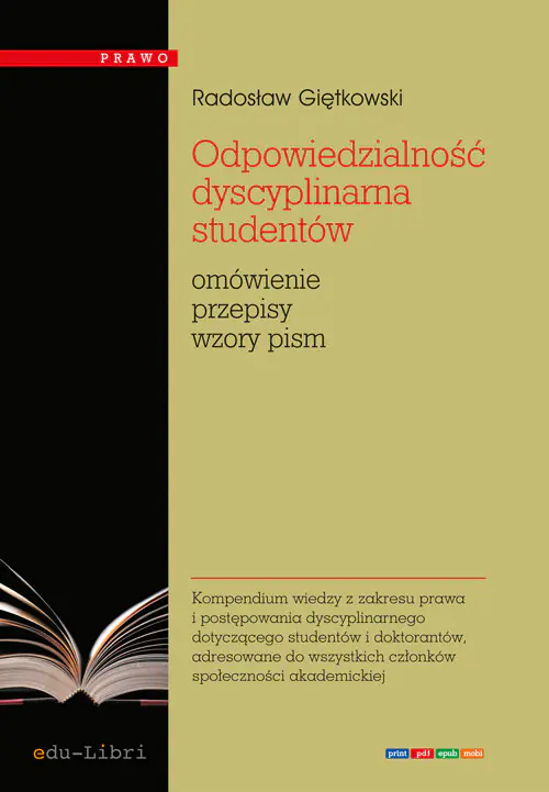 Książka - Odpowiedzialność dyscyplinarna studentów
