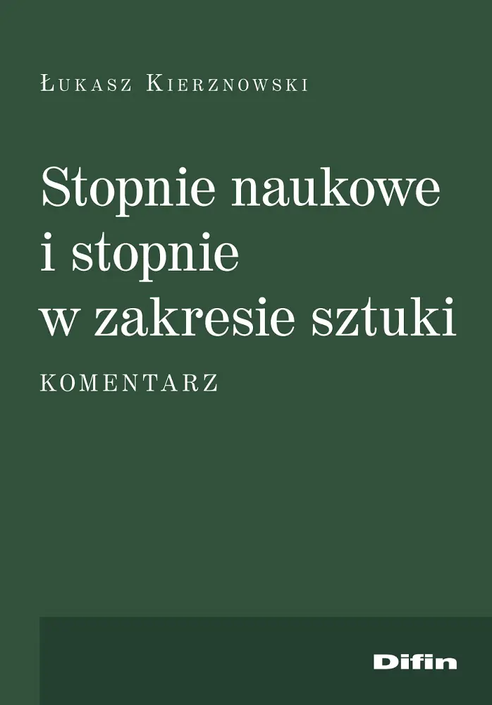 Książka - Stopnie naukowe i stopnie w zakresie sztuki