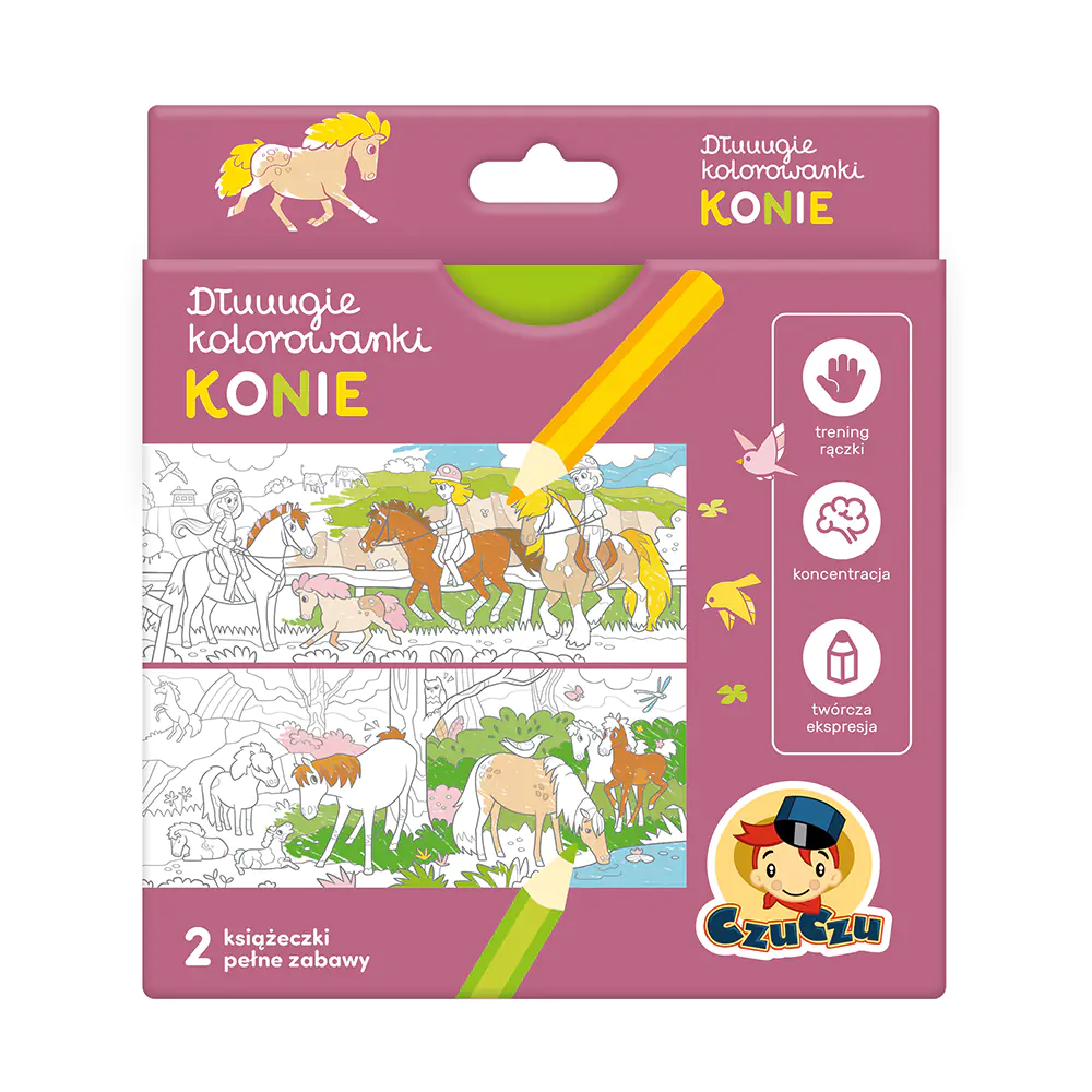 Książka - Czuczu. Dłuuugie kolorowanki. Konie