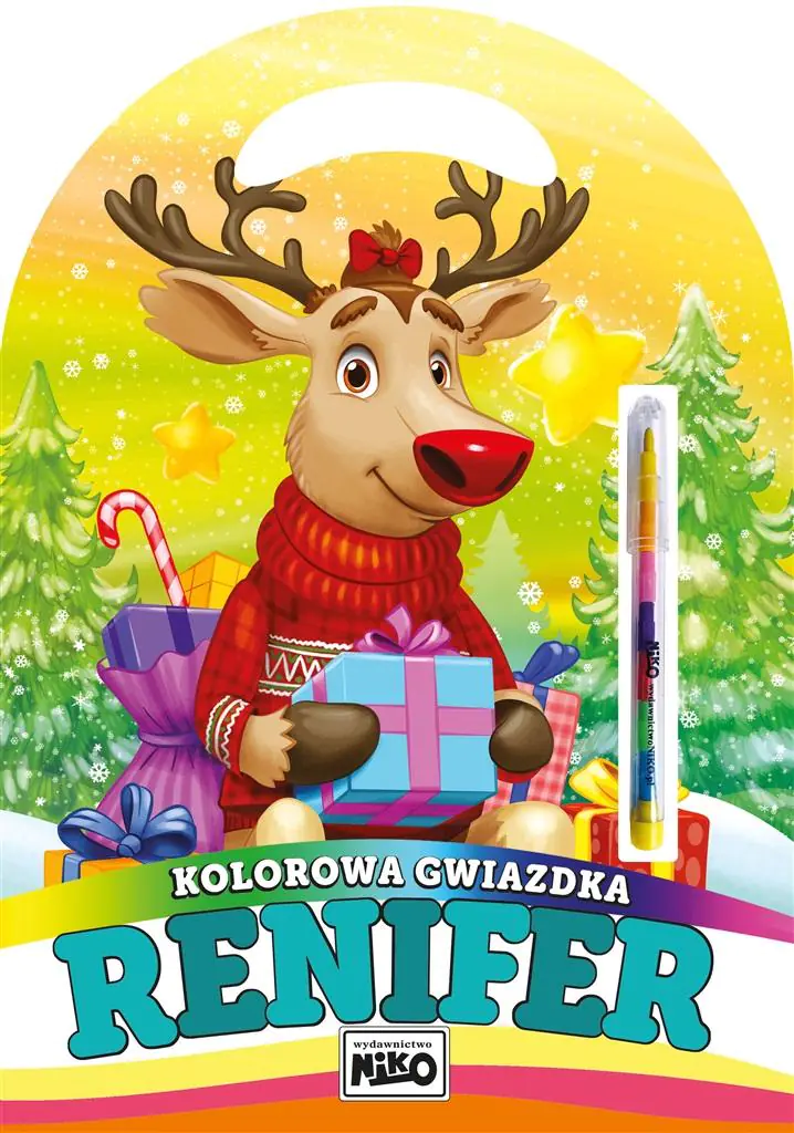 Książka - Kolorowanka Kolorowa Gwiazdka Renifer Zabawka Dla Dzieci