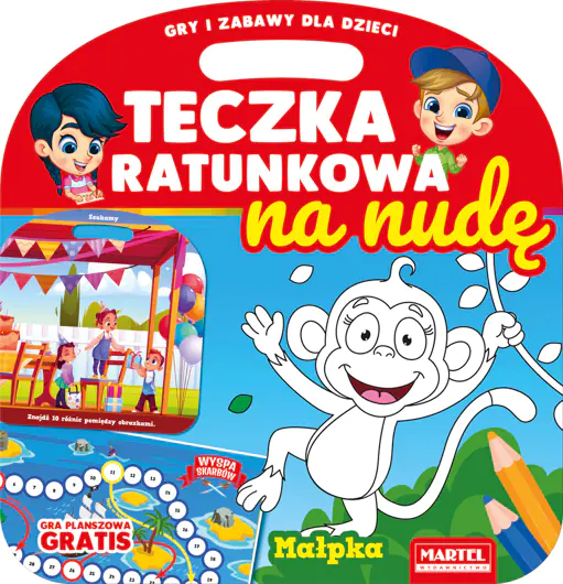 Książka - Teczka ratunkowa na nudę z grą. Małpka