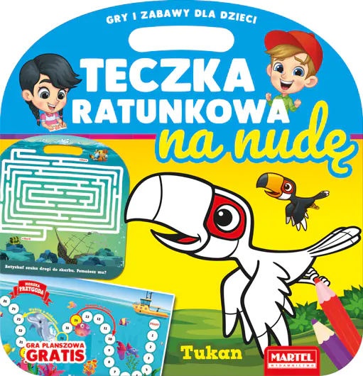 Książka - Teczka ratunkowa na nudę z grą. Tukan