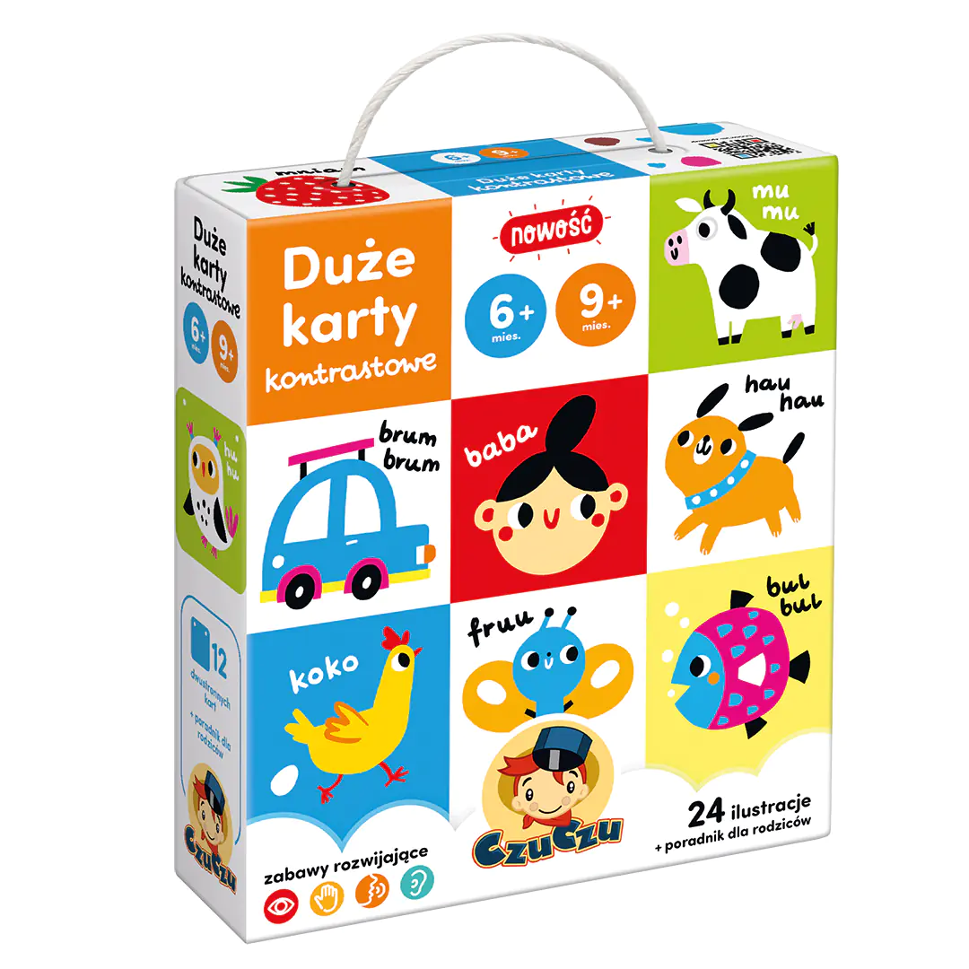 Książka - CzuCzu. Duże karty kontrastowe dla dzieci w wieku 6 mies.+ 9 mies.+