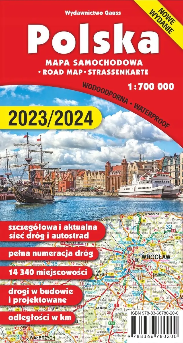 Książka - Mapa Polska. Mapa samochodowa 1:700 000
