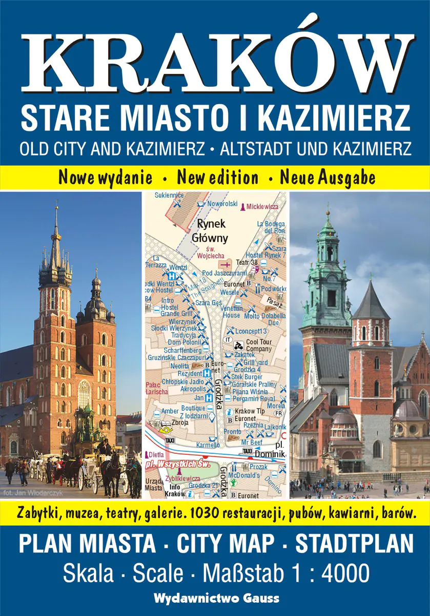 Książka - Kraków. Stare Miasto i Kazimierz. Plan miasta 1:4000