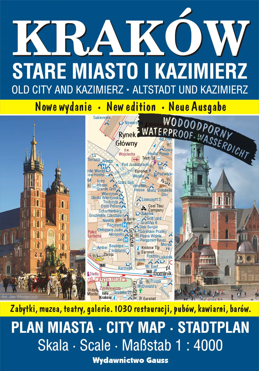 Książka - Kraków. Stare Miasto i Kazimierz. Plan miasta 1:4000
