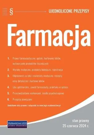 Książka - Farmacja - ujednolicone przepisy