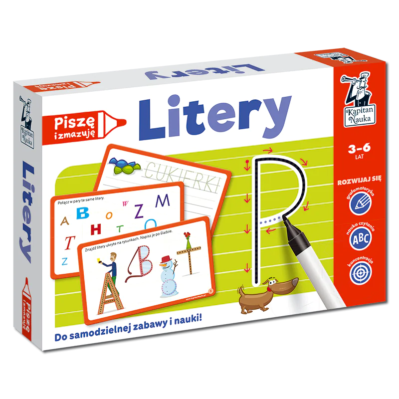 Książka - Litery. Piszę i zmazuję. Kapitan Nauka