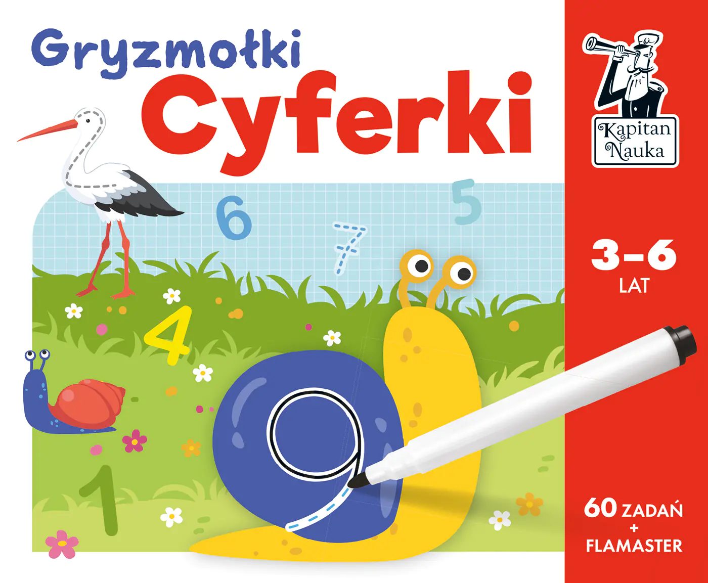 Książka - Gryzmołki. Cyferki 3-6 lat. Kapitan Nauka