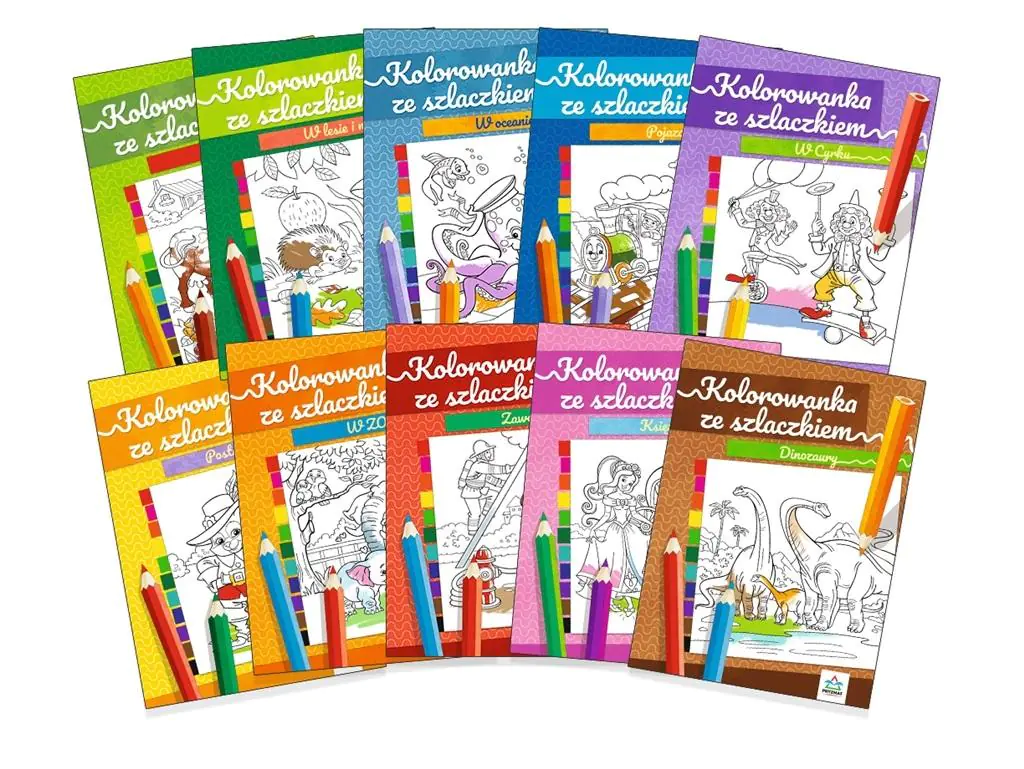Książka - Kolorowanka ze szlaczkiem - zestaw 10szt