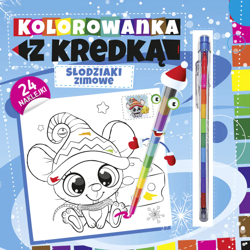 Książka - Kolorowanka z kredką. Zimowe słodziaki