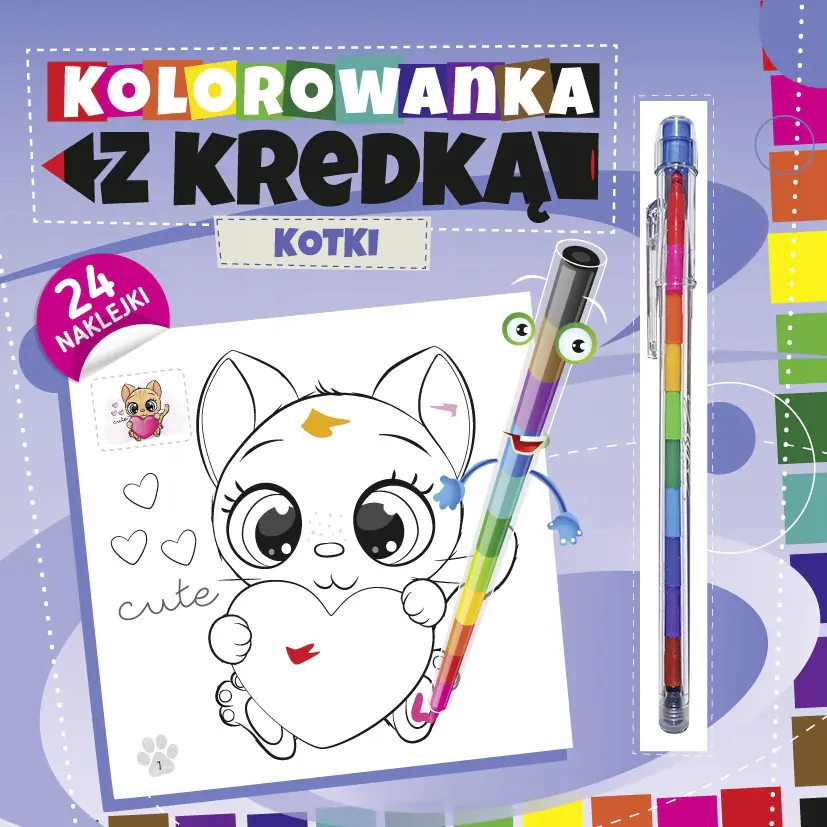 Książka - Kotki. Kolorowanka z kredką