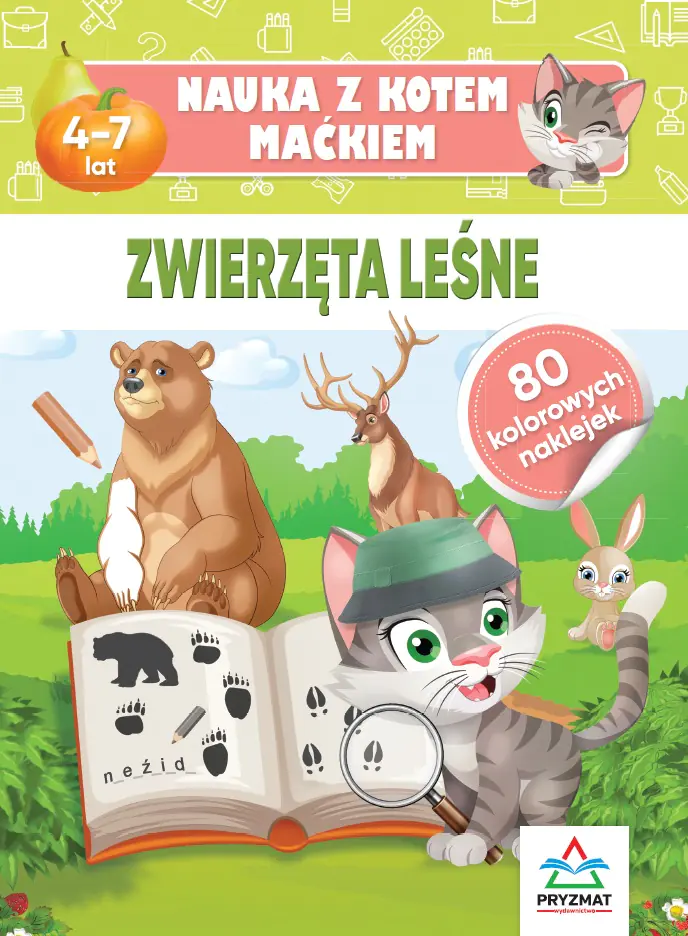 Książka - Nauka z kotem Maćkiem. Zwierzęta leśne