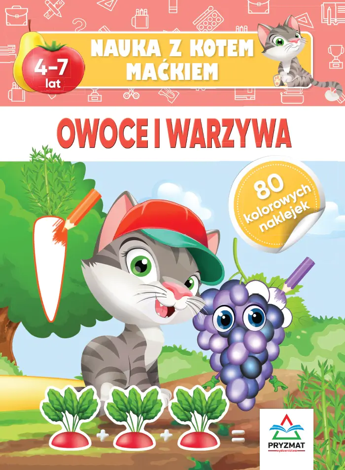 Książka - Nauka z kotem Maćkiem. Owoce i warzywa