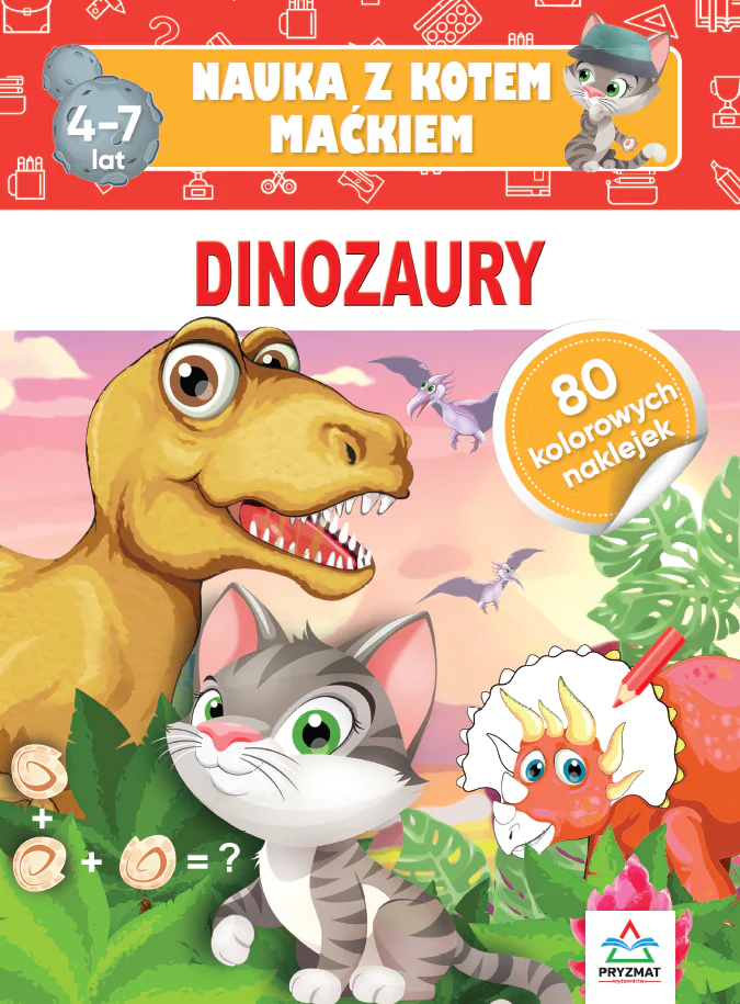 Książka - Nauka z kotem Maćkiem. Dinozaury