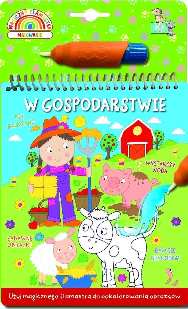 Książka - W gospodarstwie. Malowanka z wodnym flamastrem