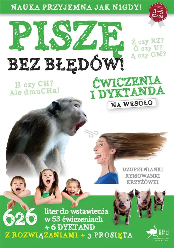 Książka - Piszę bez błędów. Ćwiczenia i dyktanda na wesoło