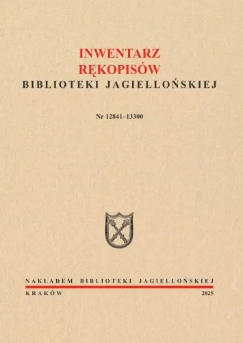 Książka - Inwentarz rękopisów BJ. Nr 12841-13300