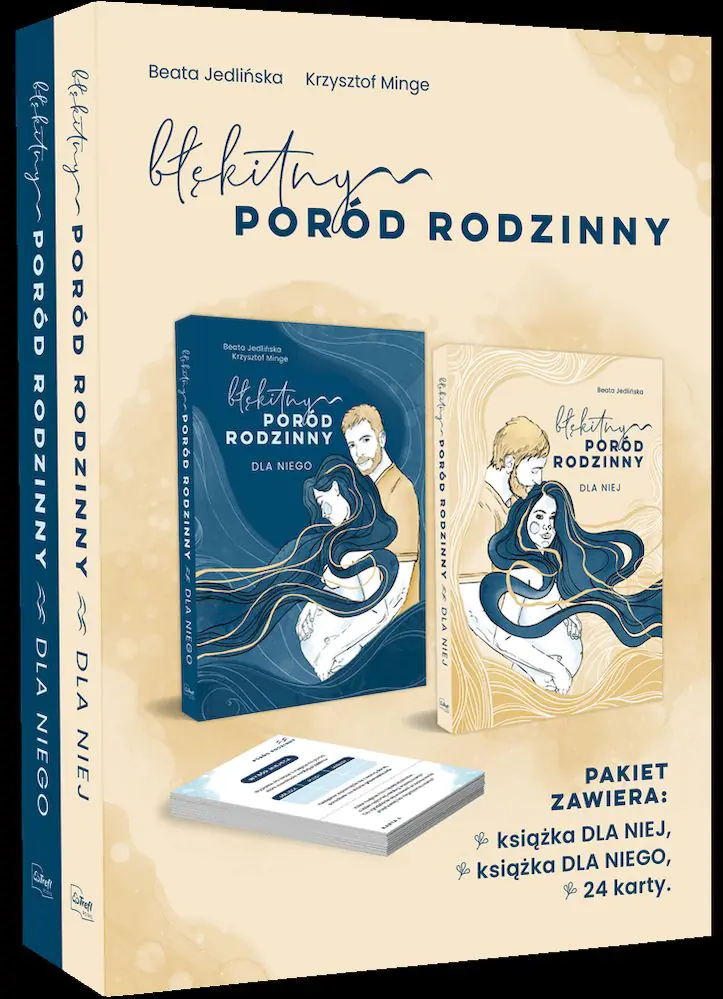 Książka - Pakiet Błękitny poród rodzinny: Dla niej, Dla niego, 24 karty