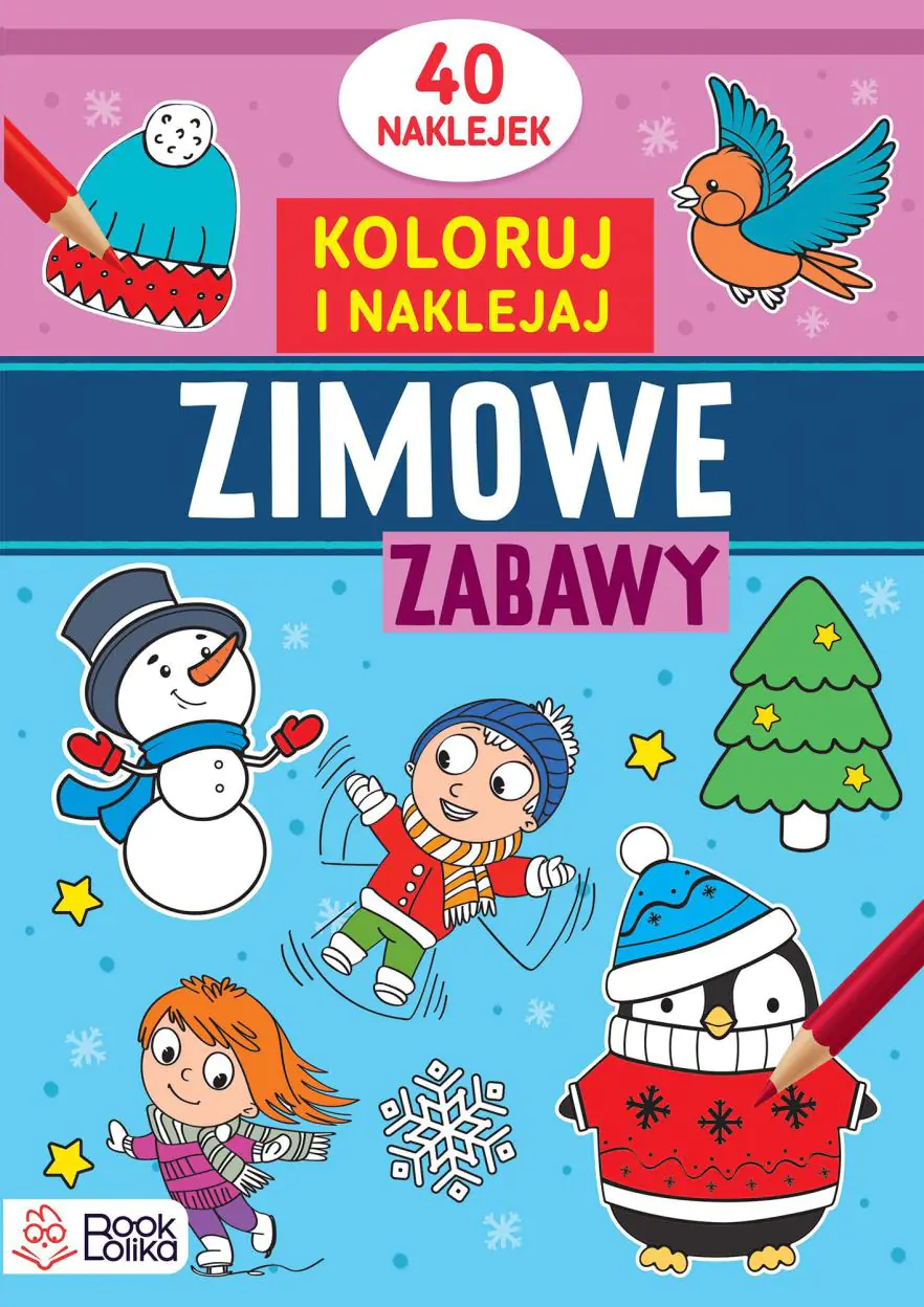 Książka - Koloruję i naklejam. Zimowe zabawy