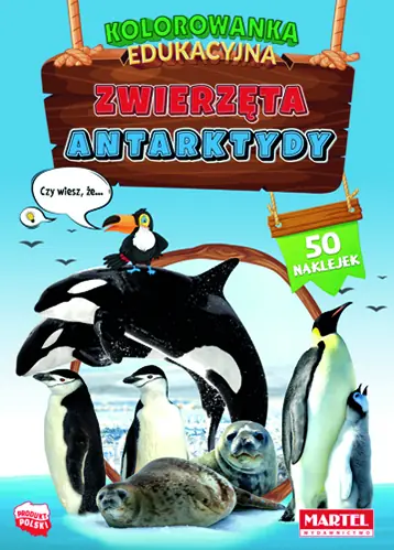 Książka - Zwierzęta Antarktydy z naklejkami. Kolorowanka edu