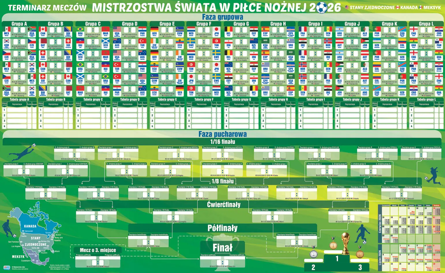 Książka - Terminarz meczów Mistrzostwa Świata w Piłce Nożnej 2026
