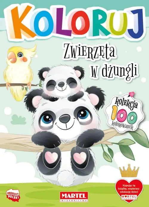 Książka - Zwierzęta w dżungli. Koloruj