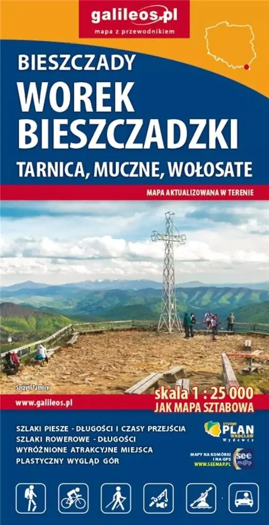 Książka - Bieszczady. Worek Bieszczadzki, Tarnica, Muczne, Wołosate. Mapa turystyczna 1:25 000
