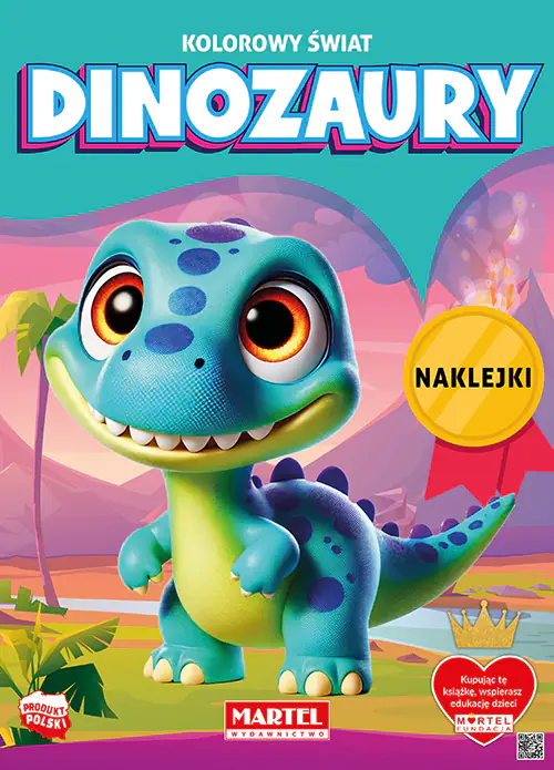 Książka - Kolorowy świat. Dinozaury z naklejkami