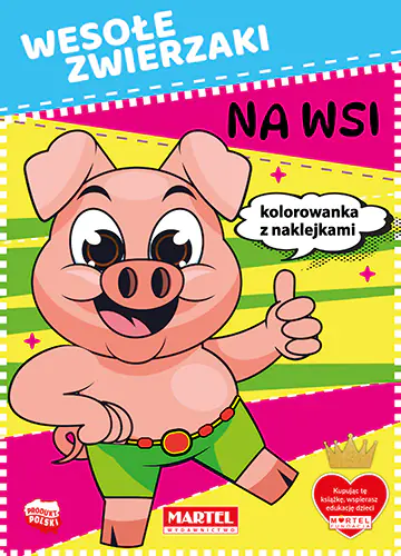 Książka - Kolorowanka z naklejkami Wesołe zwierzaki na wsi