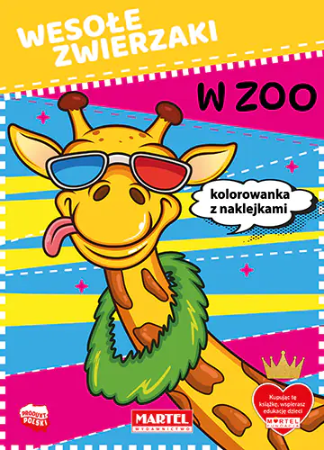 Książka - Kolorowanka z naklejkami Wesołe zwierzaki w zoo