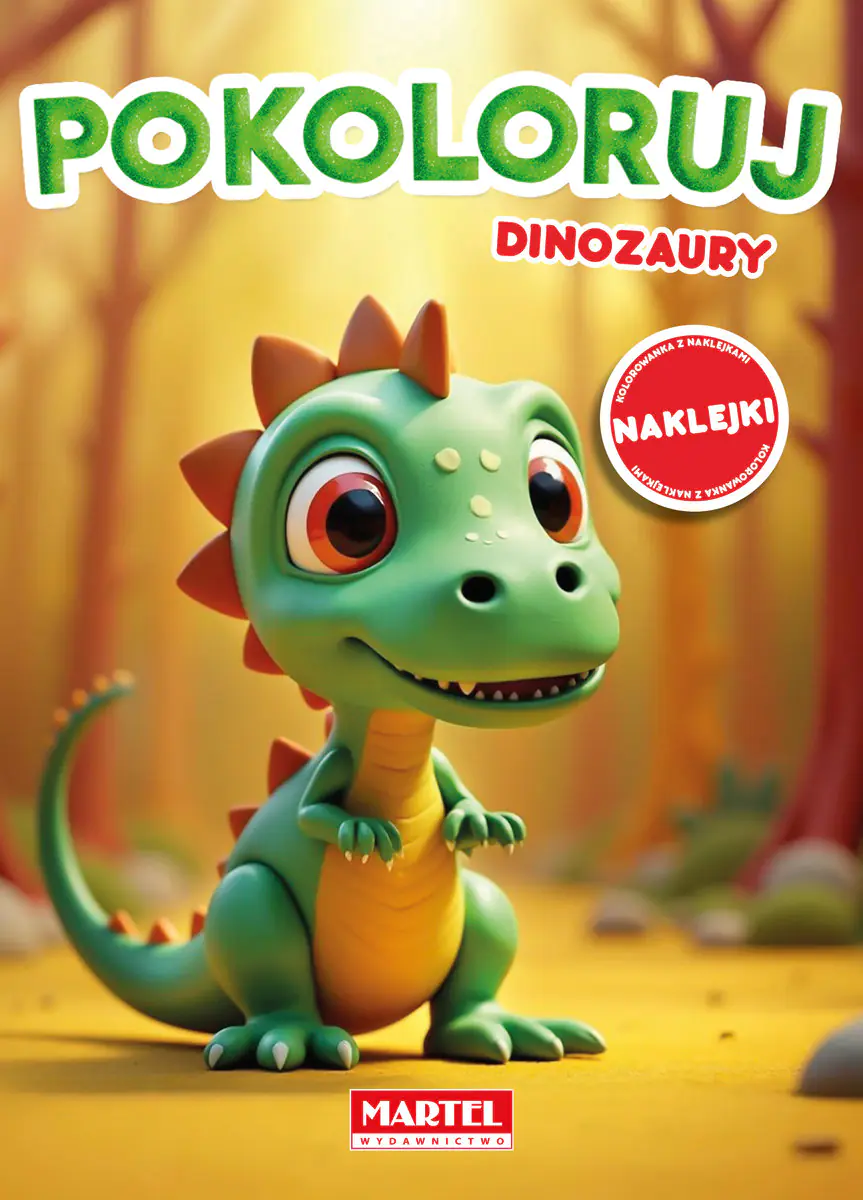 Książka - Pokoloruj dinozaury z naklejkami