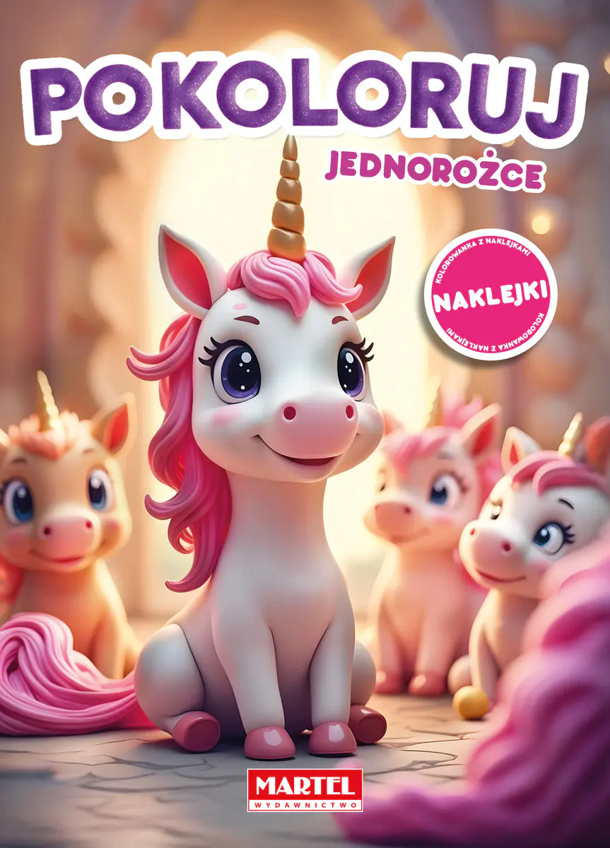 Książka - Pokoloruj jednorożce z naklejkami