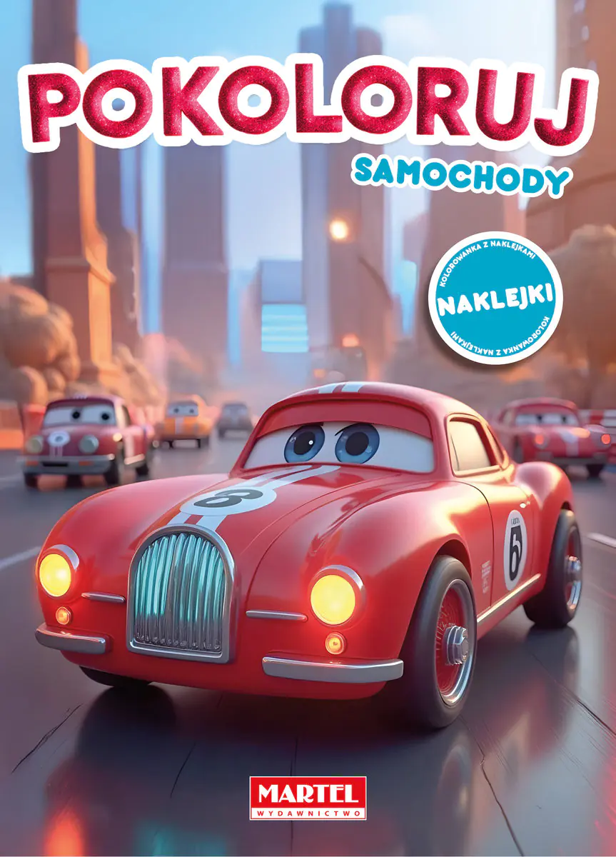 Książka - Pokoloruj samochody. Z naklejkami