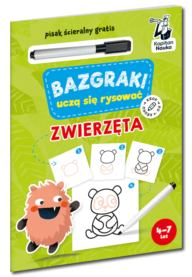 Książka - Bazgraki uczą się rysować. Zwierzęta. Kapitan Nauka