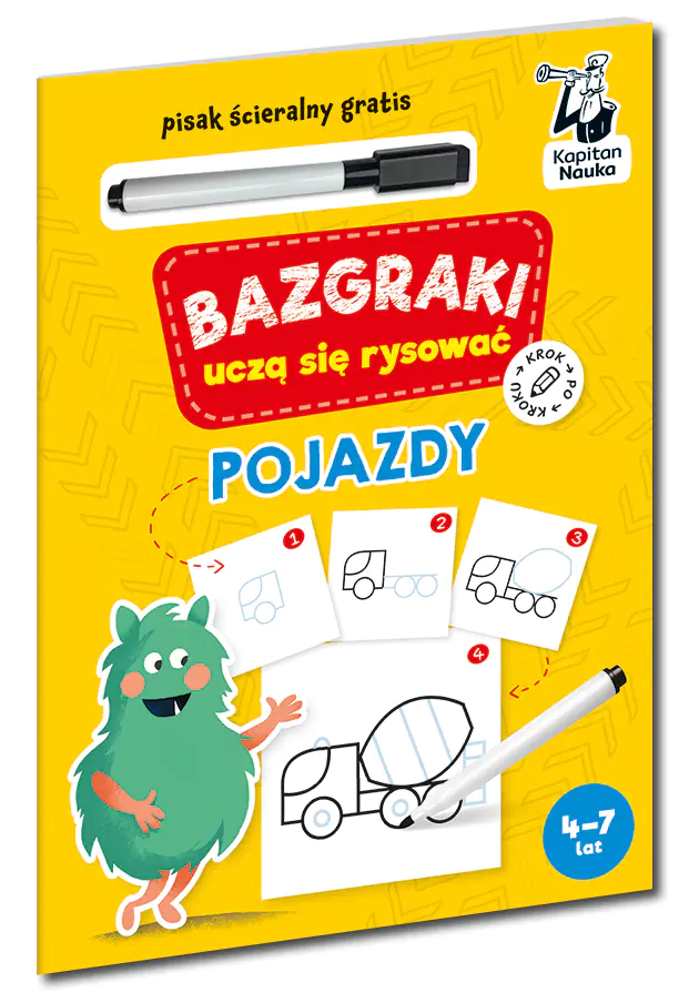 Książka - Bazgraki uczą się rysować. Pojazdy. Kapitan Nauka